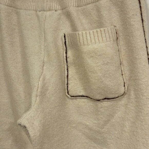 Kittenish (set) brown & cream V neck striped sweater & matching sweatpants XL - Picture 10 of 14